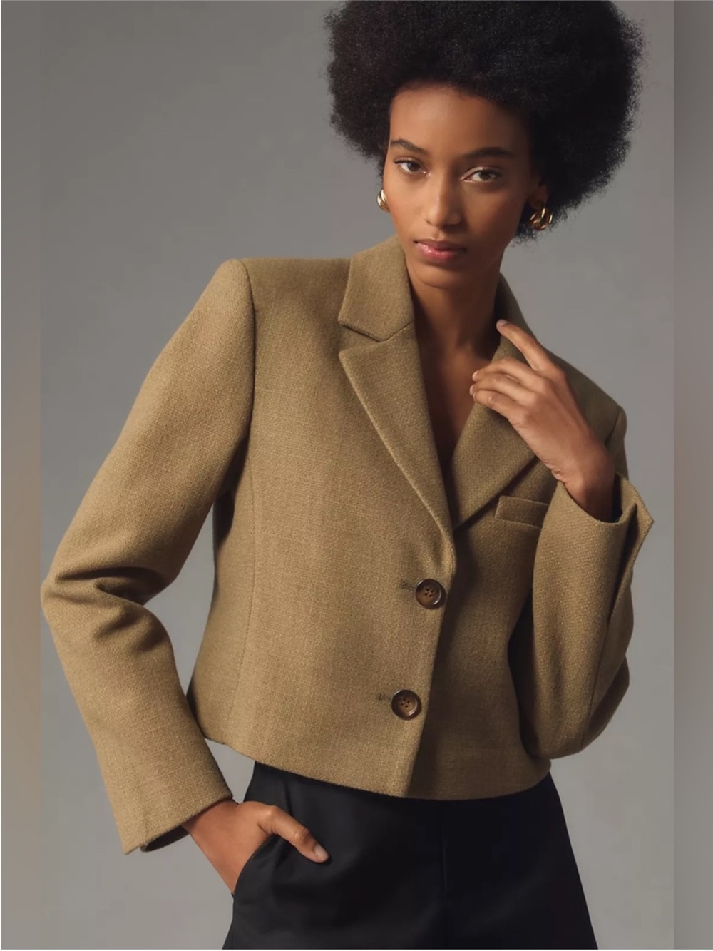 NWT By Anthropologie Cropped Blazer size 4 - Picture 3 of 11